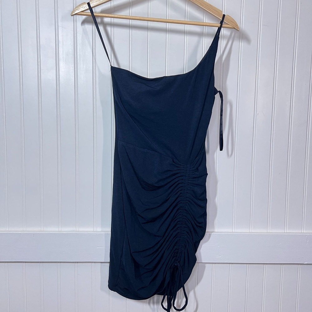 Windsor Dress Navy Bodycon Clubwear Mini One Shoulder Sexy Party Dance Siren